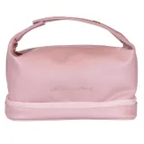 Косметичка Inter Vion Soft Pink в форме сумочки с органайзером для кистей, пудрово-розовая с золотыми элементами, 30x15,5x15,5 см — фото 2