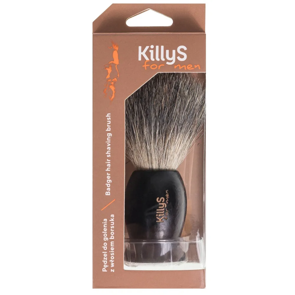 Помазок для бритья KillyS For Men Badger Hair Shaving Brush с натуральным ворсом барсука, деревянная ручка