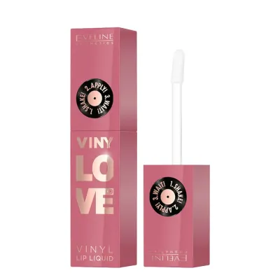 Жидкая помада Eveline Cosmetics VinyLove стойкая, виниловый глянец, оттенок 05 rosy, 4 мл