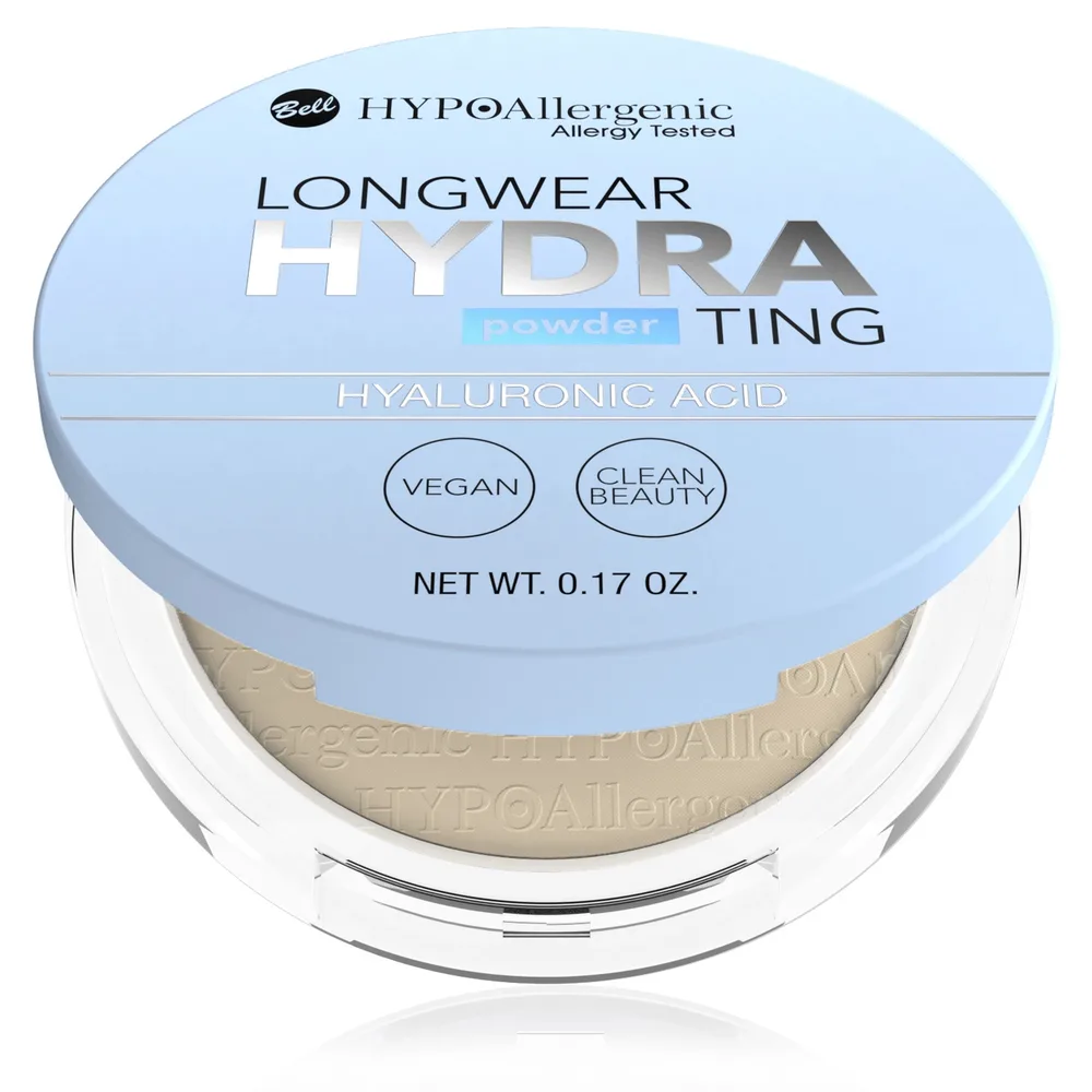 Пудра для лица Bell HYPOAllergenic Longwear Hydrating Powder компактная с гиалуроновой кислотой, гипоаллергенная, 5 г