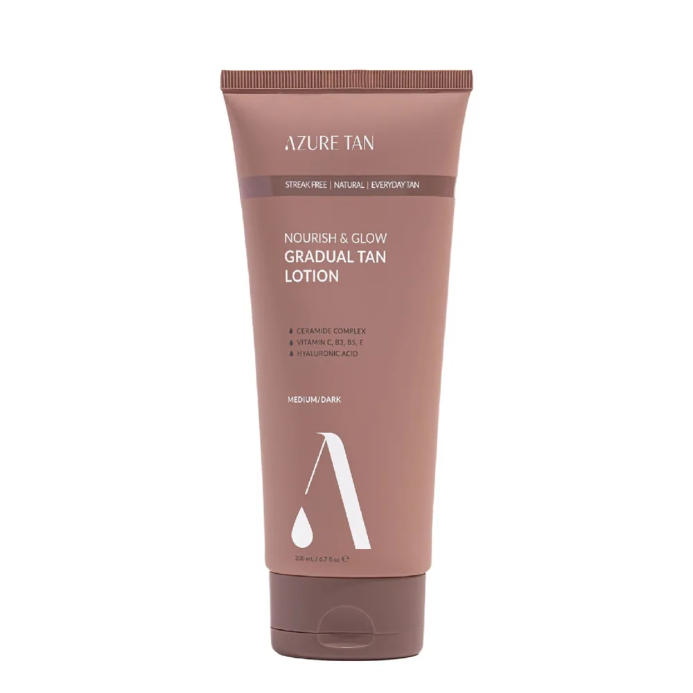 Бальзам для тела Azure Tan Nourish & Glow Medium/Dark с эффектом постепенного автозагара, 200 мл