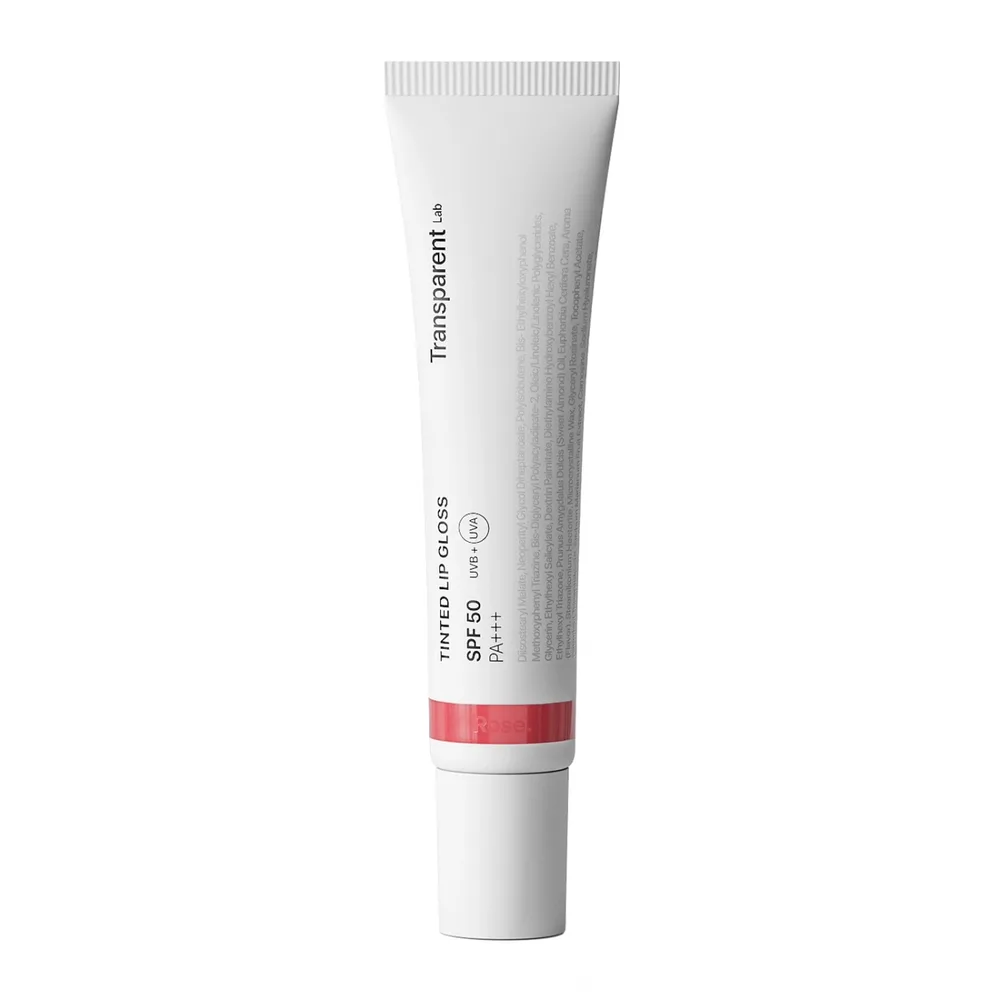 Блеск для губ Transparent Lab Lip Gloss Rose SPF50 оттеночный ухаживающий, солнцезащитные фильтры, 15 мл