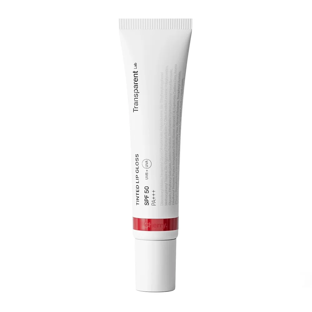 Блеск для губ Transparent Lab Lip Gloss Cherry SPF50 вишнёвый красный ухаживающий, 15 мл