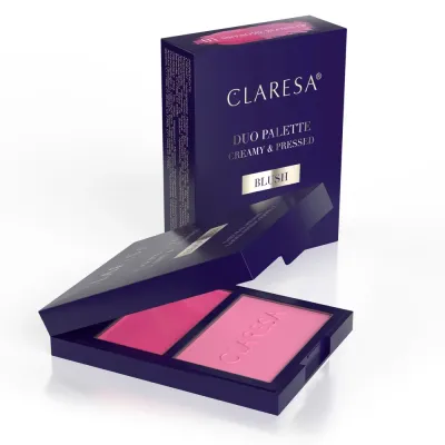 Палетка румян Claresa 01 Awesome Blossom кремовые и запечённые, для контуринга щёк, 8,5 г