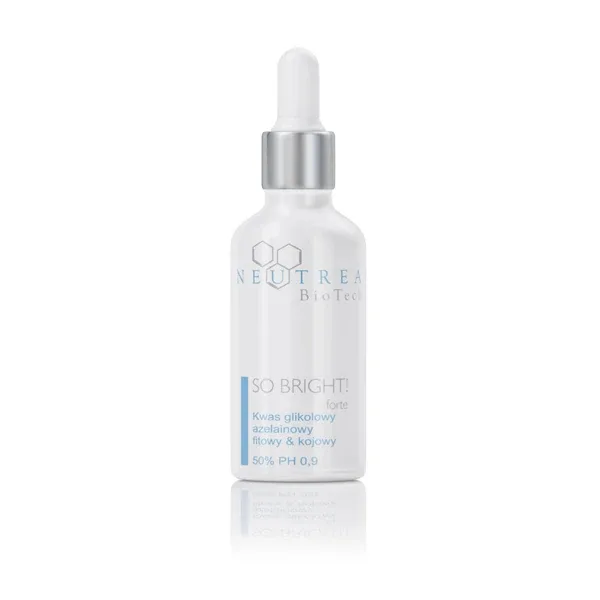 Пилинг для лица кислотный NEUTREA BioTech SO BRIGHT! forte гликолевая, азелаиновая, фитиновая и койевая кислоты 50%, против пигментации, 30 мл