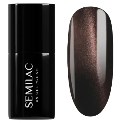 Гель-лак Semilac Inner Glow Chocolate Gloss 965 тёмный холодный коричневый, магнитный блеск, 7 мл