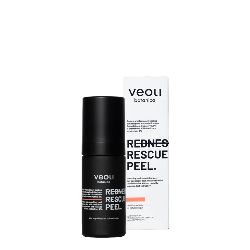 Пилинг для лица Veoli Botanica Redness Rescue Peel с кислотным комплексом 9% и центеллой 1%, для кожи с куперозом, 30 мл
