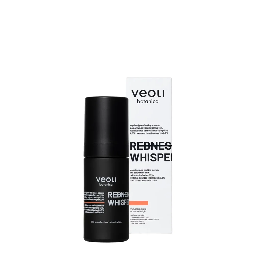 Сыворотка для лица Veoli Botanica Redness Whisperer с азелоглицином 15% и центеллой 0,5%, охлаждающая для кожи с куперозом, 30 мл