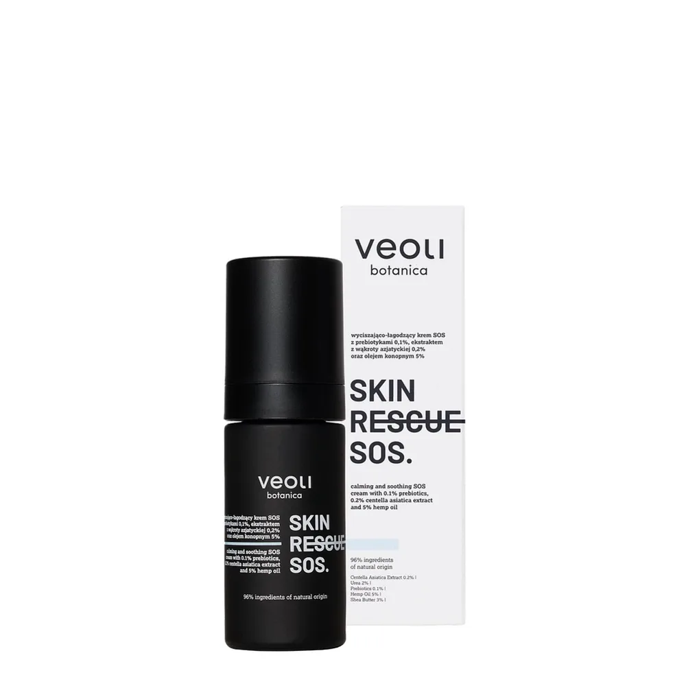 Крем для лица Veoli Botanica Skin Rescue SOS успокаивающий восстанавливающий с центеллой и пребиотиками, 30 мл