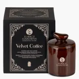 Свеча ароматическая Lubicz Gardens Velvet Coffee круглая, соевый воск, хлопковый фитиль, кофе и ваниль, около 25 часов, 135 г — фото 1