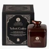Свеча ароматическая Lubicz Gardens Velvet Coffee квадратная, соевый воск, деревянный фитиль с потрескиванием, около 28 часов, 180 г — фото 1
