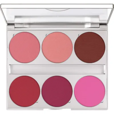Палитра румян Kryolan Blusher Palette 6 Colors Bloom 6 оттенков, профессиональная, 15 г