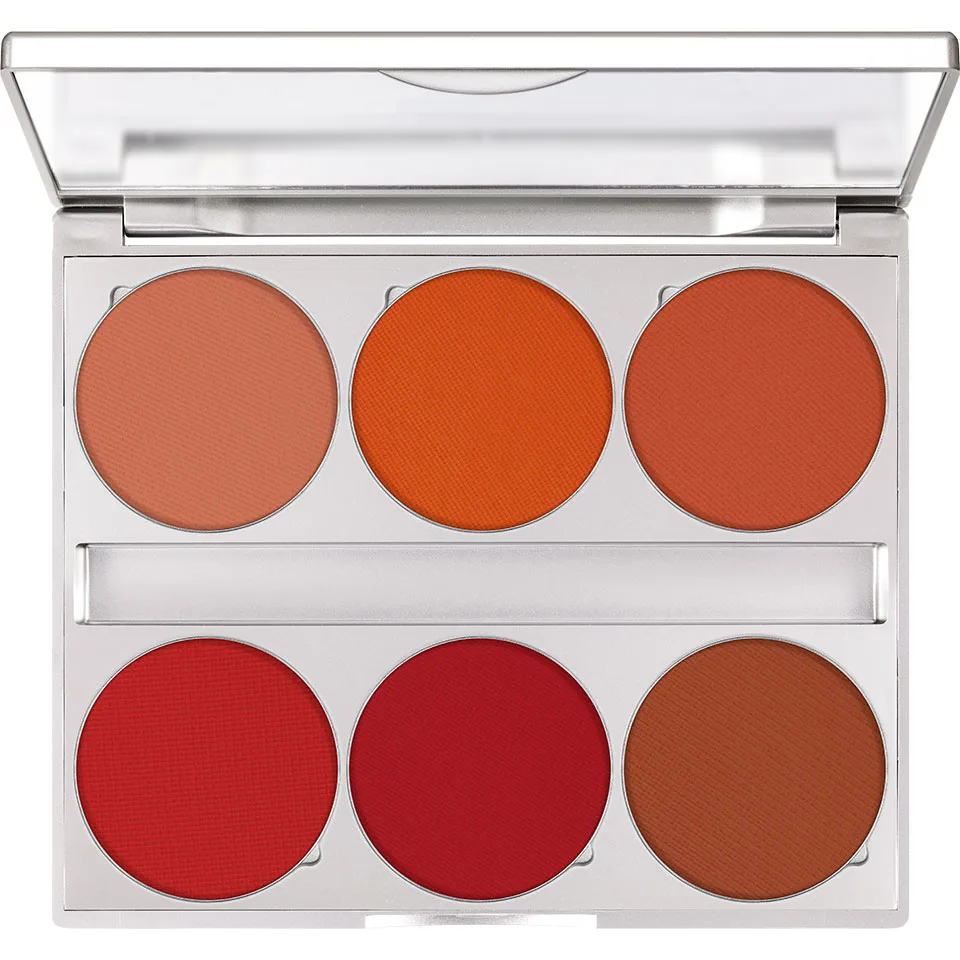 Палитра румян Kryolan Blusher Palette 6 Colors Lush 6 оттенков, насыщенный пигмент, 15 г