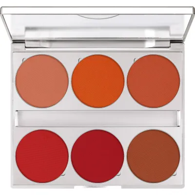 Палитра румян Kryolan Blusher Palette 6 Colors Lush 6 оттенков, насыщенный пигмент, 15 г
