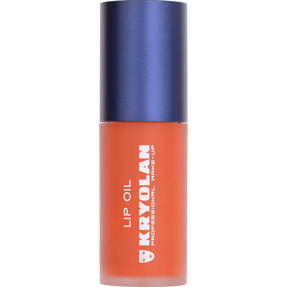 Масло для губ Kryolan Lip Oil оттенок Fiery Orange ухаживающее с блеском, тёплый огненно-оранжевый оттенок, 7 мл