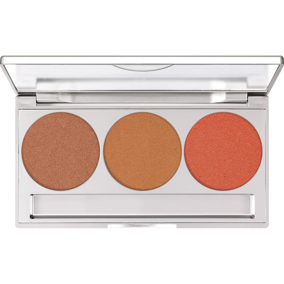 Палетка пудр хайлайтеров Kryolan Glamour Glow Trio 3 Juicy Moon 3 оттенка, шелковистая, 9 г
