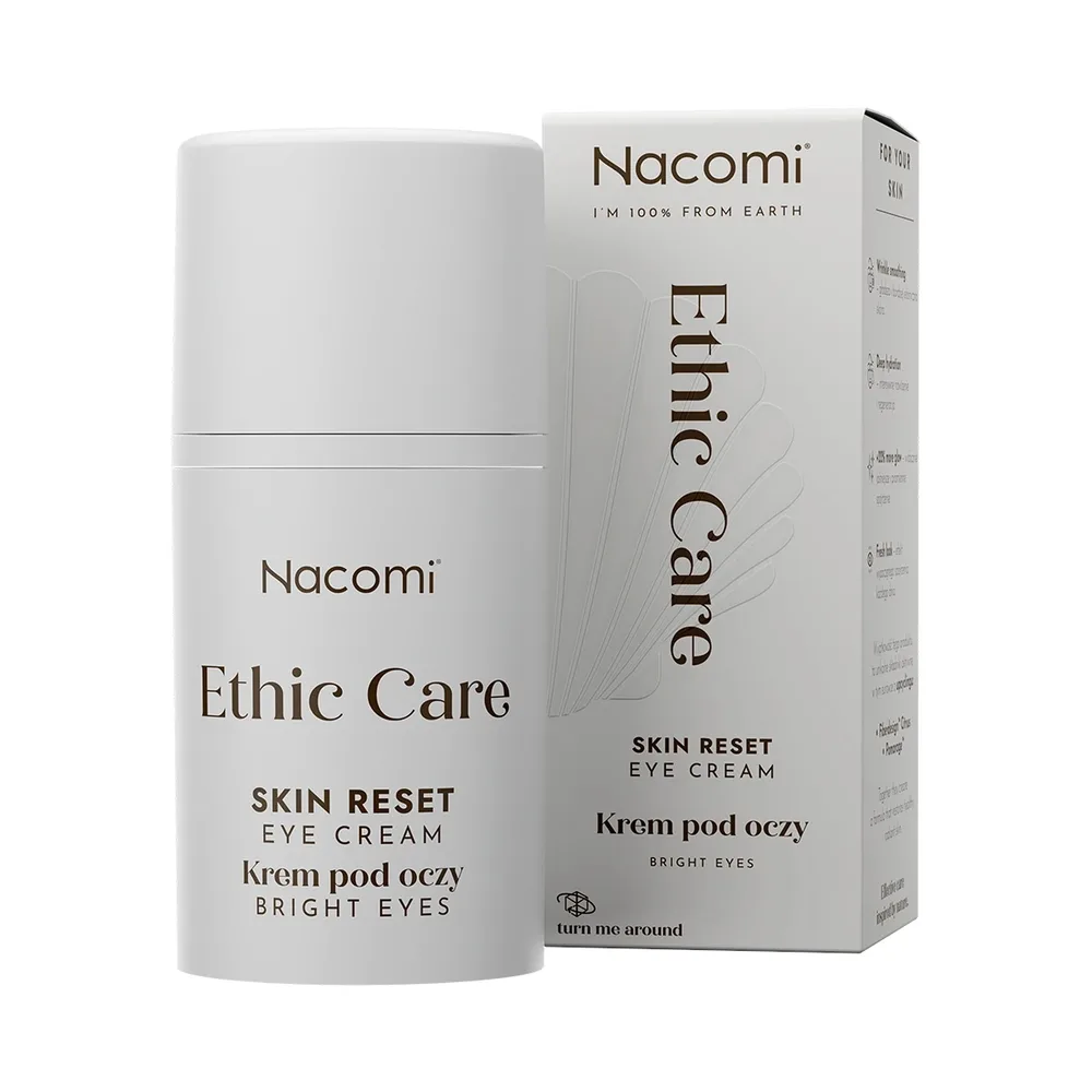 Крем для кожи вокруг глаз Nacomi Ethic Care Skin Reset Eye Cream восстанавливающий с маслом ши и ферментами, для зрелой кожи, 15 мл