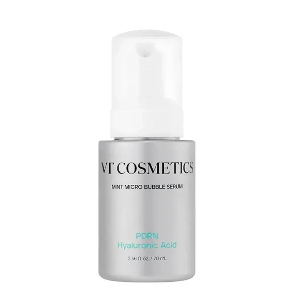 Сыворотка для лица VT Cosmetics PDRN Hyaluronic Acid Mint Micro Bubble микропузырьковая увлажняющая, с церамидами и мятой, 70 мл