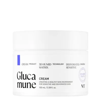 Крем для лица VT Cosmetics Glucamune увлажняющий успокаивающий, с пантенолом и скваланом, для чувствительной кожи, 100 мл