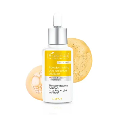 Эксфолиатор для лица Bielenda Professional C-Shot Well Age Peel кислотно-антиоксидантный 20% с коэнзимом Q10, 30 мл