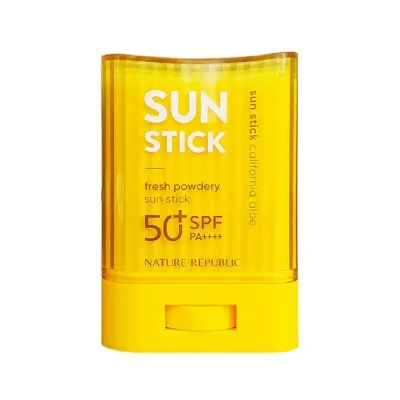 Солнцезащитный стик для лица NATURE REPUBLIC Fresh Powdery Sun Stick SPF50+ PA+++ матовый пудровый финиш, 24 г