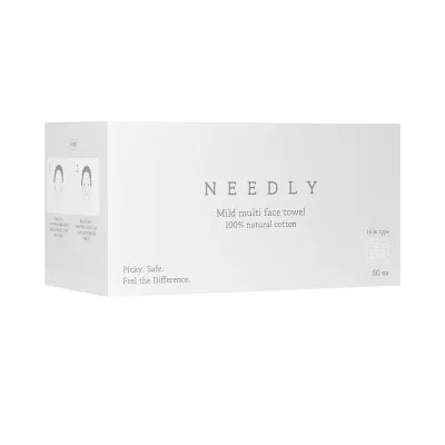 Полотенца для лица NEEDLY Mild Multi Face Towel одноразовые мягкие, гигиеничные, 80 шт
