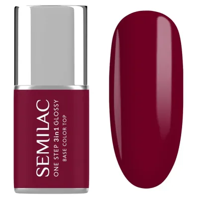 Гель-лак для ногтей Semilac One Step 3 в 1 Glossy малиново-фиолетовый, оттенок Dark Raspberry, 7 мл