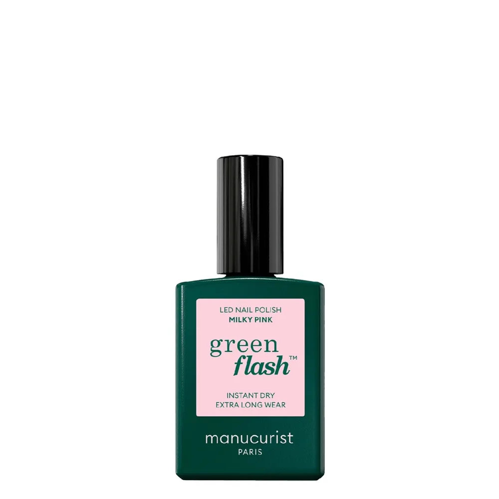 Лак для ногтей Manucurist Green Flash полупостоянный LED-покрытие, молочно-розовый, оттенок Milky pink, 15 мл