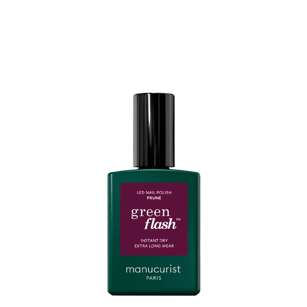 Лак для ногтей Manucurist Green Flash полупостоянный LED-покрытие, сливовый бордо, оттенок Prune, 15 мл