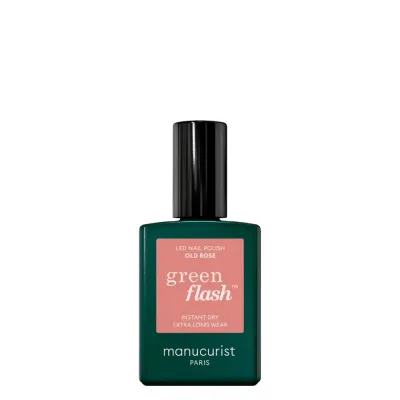 Лак для ногтей Manucurist Green Flash Old rose полуперманентный, LED-полимеризация, пудровый розовый, 15 мл