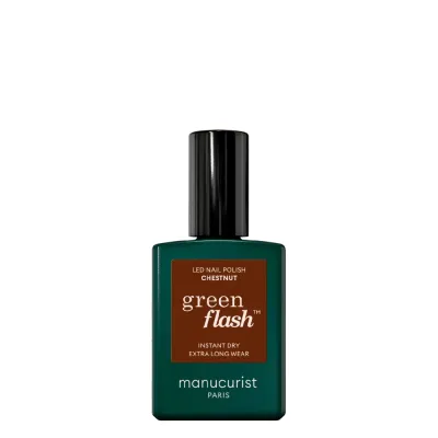 Лак для ногтей Manucurist Green Flash Chestnut полуперманентный, LED-полимеризация, каштановый, 15 мл