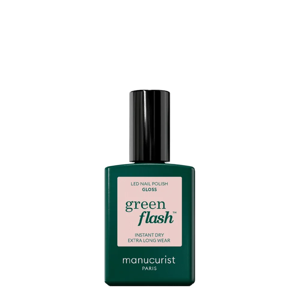 Лак для ногтей Manucurist Green Flash Gloss полуперманентный, LED-полимеризация, полупрозрачный розовый перламутр, 15 мл