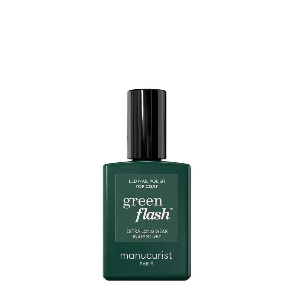 Топ для ногтей Manucurist Green Flash Top coat финишное покрытие, LED-полимеризация, глянцевый, 15 мл