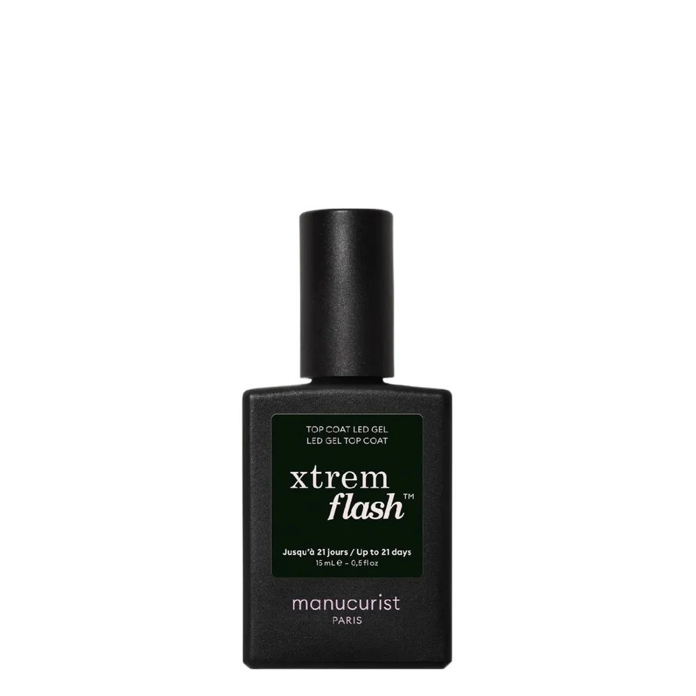 Топ для ногтей Manucurist Green Flash Top coat gel Xtrem flash гелевый, LED-полимеризация, зеркальный глянец, 15 мл