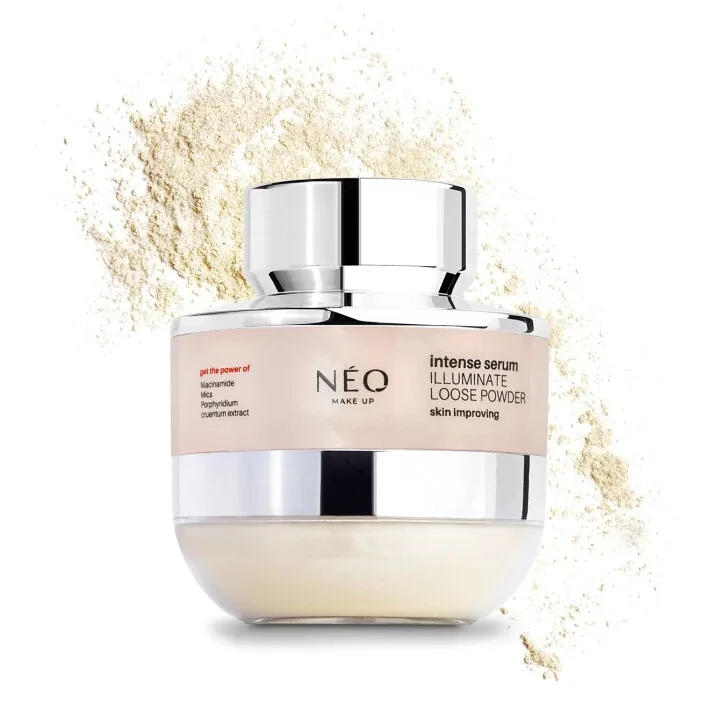 Пудра рассыпчатая для лица NEO MAKE UP Intense Serum Illuminate Loose Powder сияющая, сатиновое покрытие, 10 г