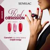 Гель-лак для ногтей Semilac Red Obsession Jelly Raspberry 796 малиновый, глянцевый, 7 мл — фото 3