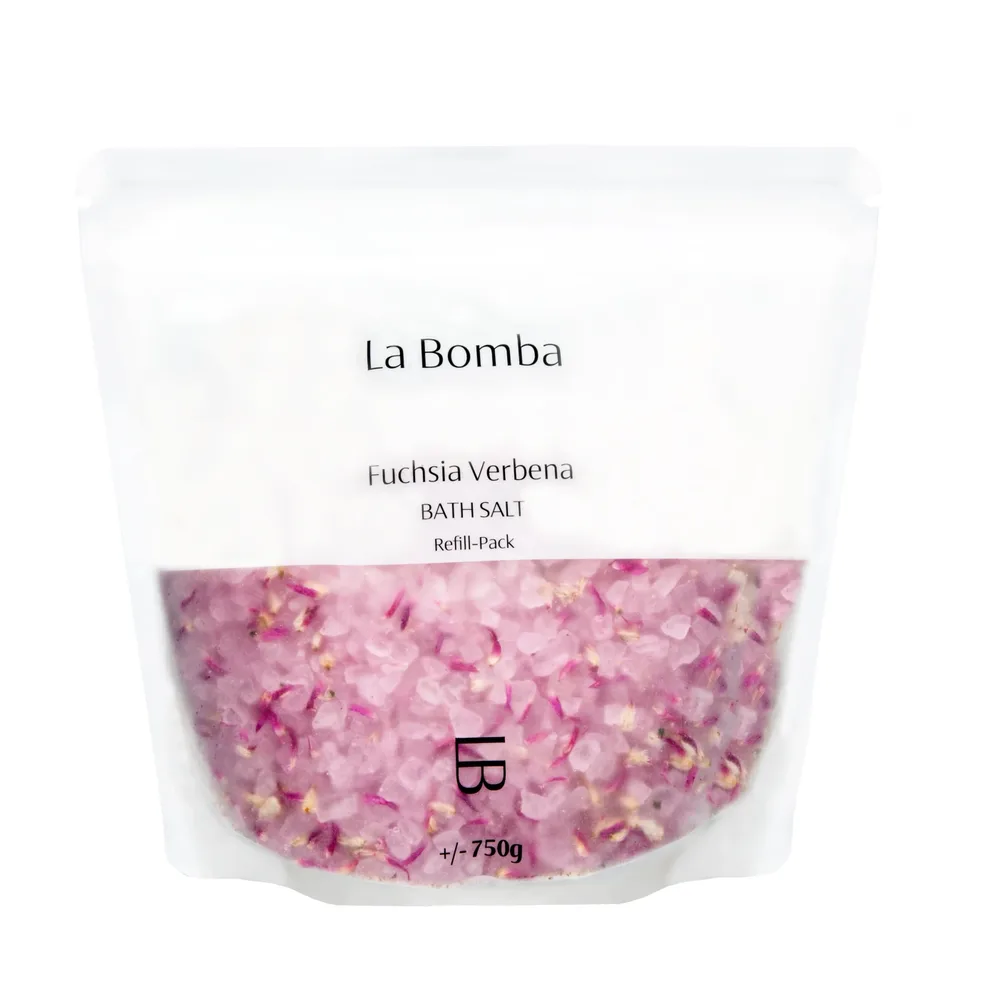 Соль для ванны La Bomba Fuchsia Verbena с французской глиной, рефил 750 г