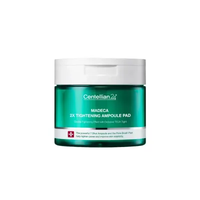 Пэды для лица Centellian24 Madeca Double Tightening Ampoule Pad с мадекассовой кислотой, для плотности и ровного рельефа, 60 шт
