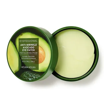 Гидрогелевые патчи для глаз Holika Holika Eyefessional Anti-Wrinkle Avocado Eye Patch питательные, против морщин, с авокадо и маслом ши, 60 шт