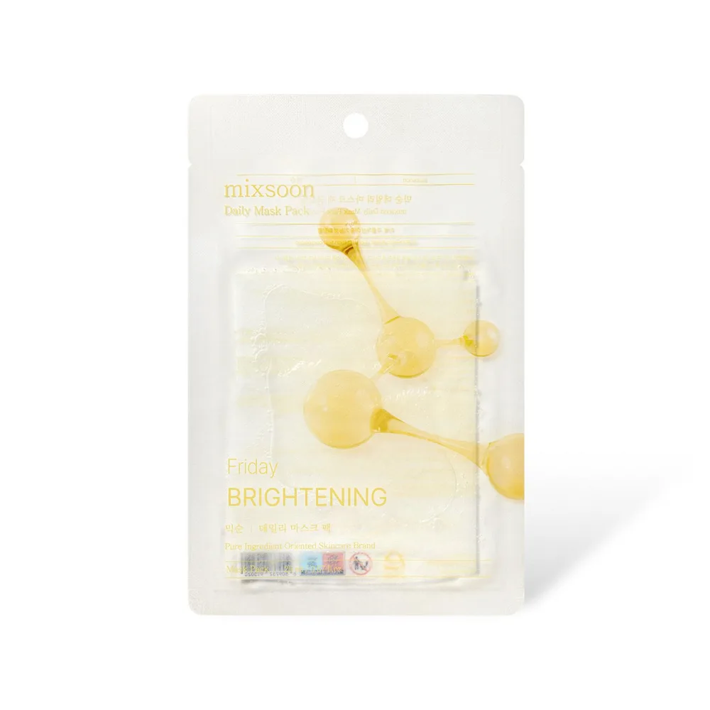 Маска для лица mixsoon Daily Mask Pack Friday Brightening тканевая, осветляющая, 10 шт