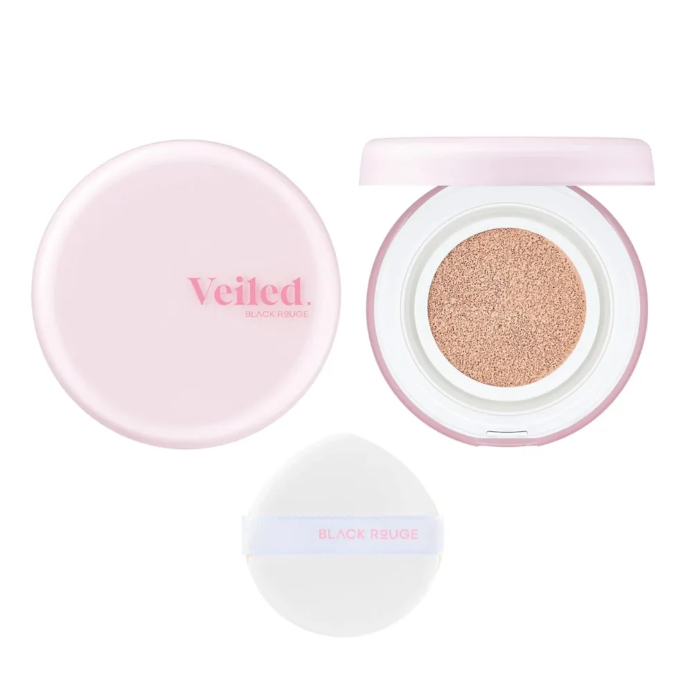 Кушон тональный Black Rouge Thin Layer Clear Cushion веганский, эффект soft-focus, полуматовый, SPF 50+ PA++++, оттенок Rosy, 14 г