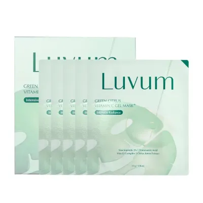 Маска для лица Luvum Green Citrus Vitamin C Gel Mask Plus гидрогелевая, с витамином C, 5 шт