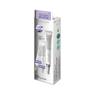 Крем для кожи вокруг глаз Mary&May Glutathione Eye Cream Special Set набор с глутатионом и ниацинамидом, 30 г + 2 x 12 г