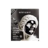 Маска для лица Mary&May Vegan Collagen Charcoal PDRN гидрогелевая с ниацинамидом и экстрактом трюфеля, детокс, 4 шт — фото 1