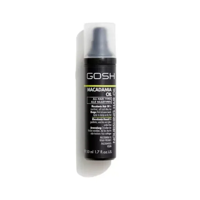 Масло для волос Gosh Macadamia Oil с маслом макадамии восстанавливающее для сухих и вьющихся волос, 50 мл