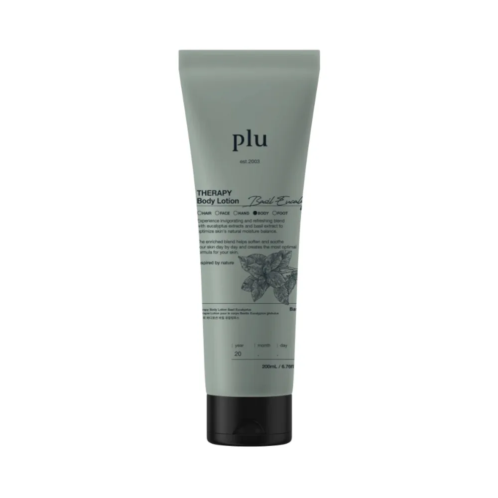 Бальзам для тела plu Aroma Body Lotion Basil Eucalyptus с церамидами и травяным ароматом базилика и эвкалипта, 200 мл