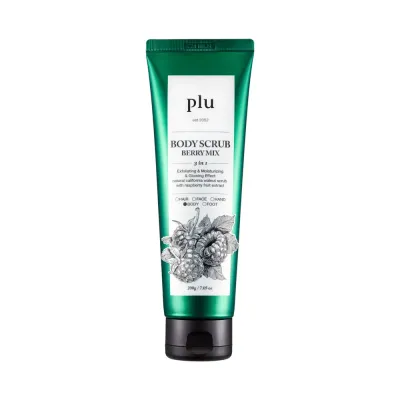 Скраб для тела plu Body Scrub Berry Mix отшелушивающий, ягодный аромат, пенящаяся текстура, 200 г