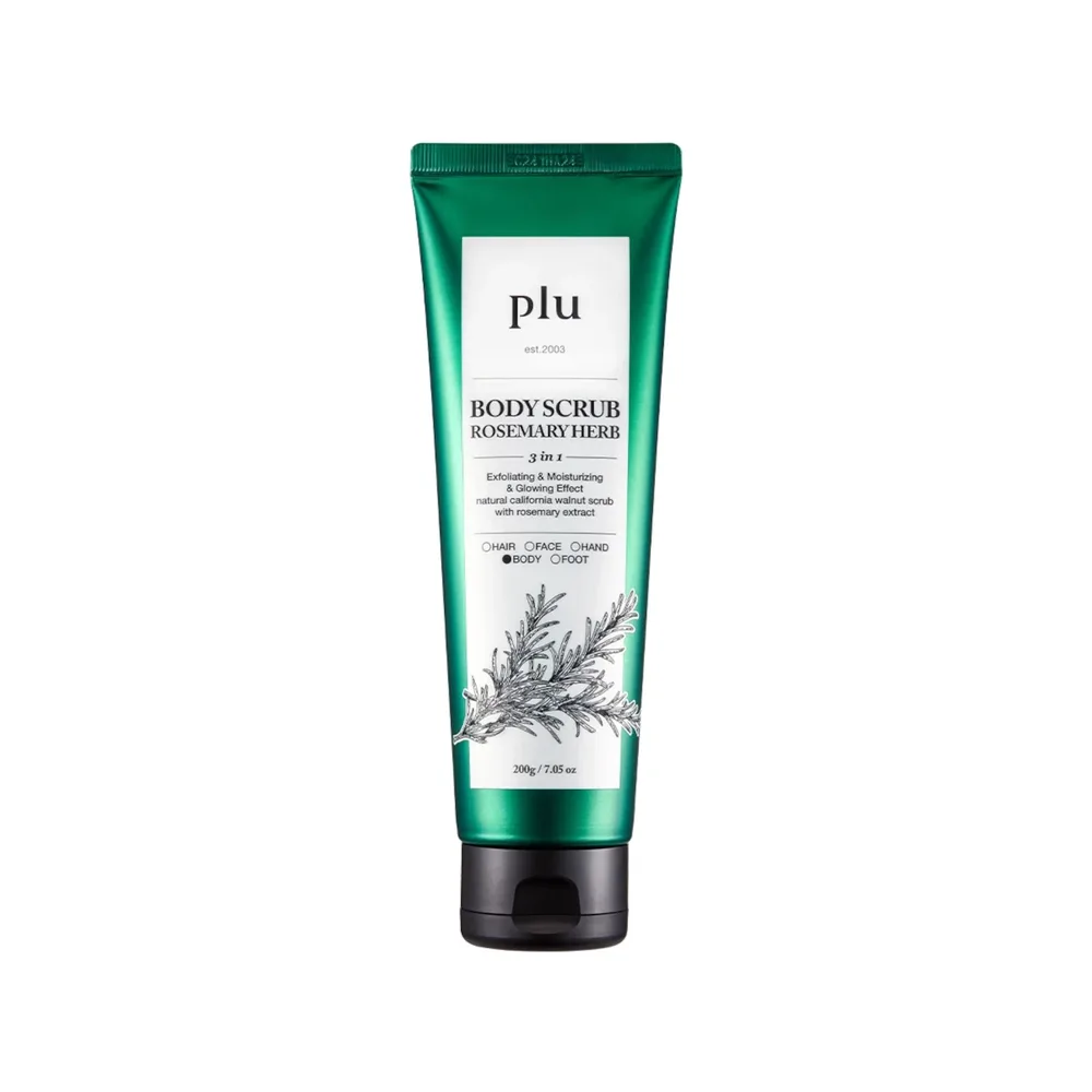 Скраб для тела plu Body Scrub Rosemary Herb 3 в 1 отшелушивающий, травяной аромат розмарина, 200 г