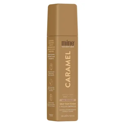 Автозагар мусс MineTan Caramel для тела бронзирующий, золотистый карамельный оттенок, эффект через час, с маслами, 200 мл