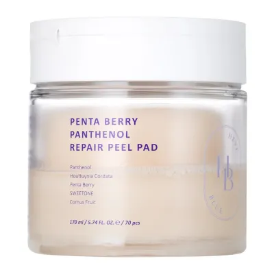 Патчи для лица Heveblue Penta Berry Panthenol Repair Peel Pad отшелушивающие с пантенолом и ягодным комплексом, 70 шт